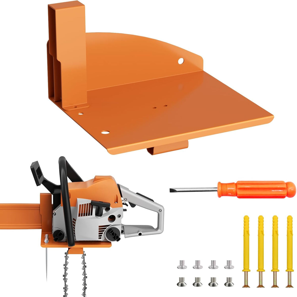 Chainsaw Holder, Chainsaw Wall Mount for Stihl MS250, MS251, MS170, MS171, MS172 Heavy Duty Chainsaw Rack Garage Storage Holder Chain Saw Display