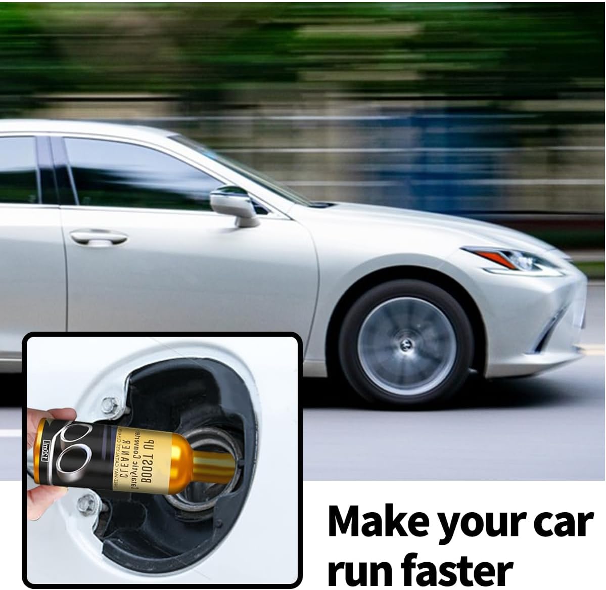 2PCS Catalytic Converter Cleaner Kit, Exhaust System Pipe Carbon Removal Cleaner Treatment Additive Oil, Fuel and Exhaust Pipe Cleaners, Fuel System Treatment Oil for Gas and Diesel Car