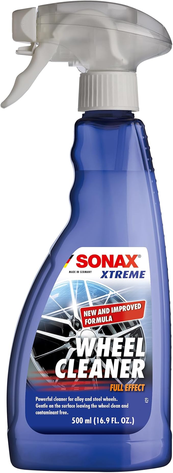 SONAX Wheel Cleaner Full Effect (230200) | Non-Acid Rim Cleaner | Color Changing Wheel Cleaner | Brake Dust Cleaner | Non-Acid Iron Remover | (500 ml or 16.9 fl. oz.)
