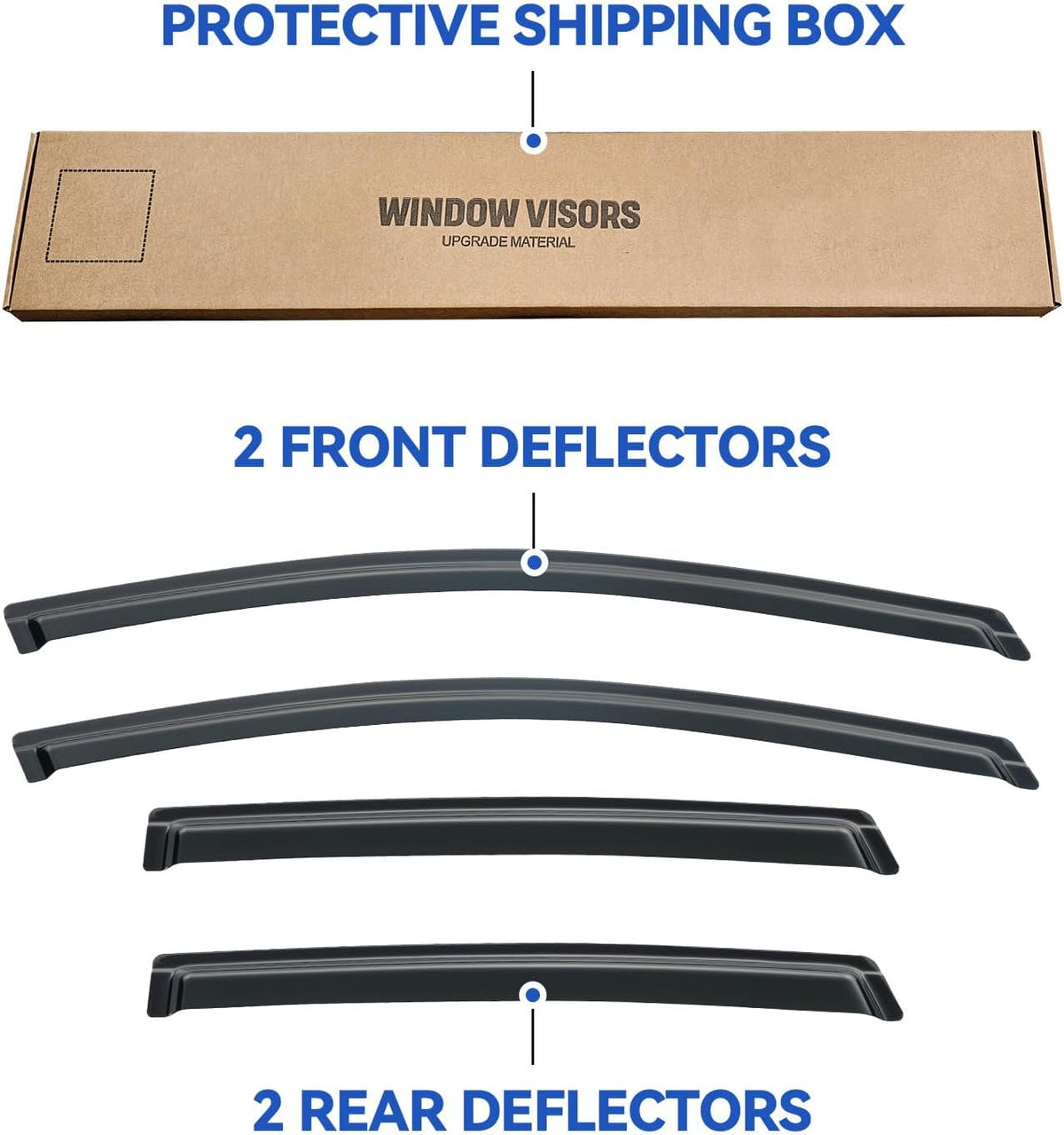 Window Visors Rain Guards for 2012 2013 2014 2015 2016 Honda CRV, Out-Channel Window Vent Wind Deflectors Visors Shades for 12 13 14 15 16 CR-V SUV