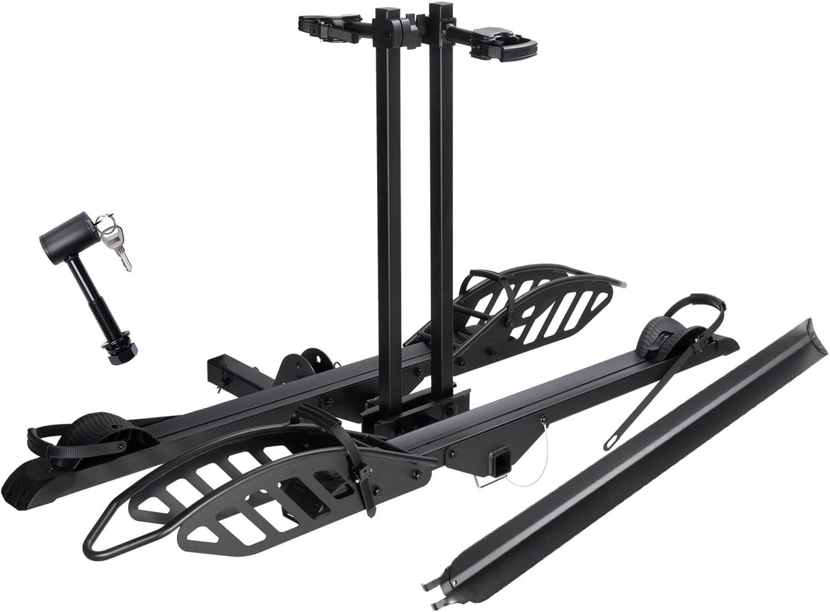 CyberRack E2 Hitch 2-Bike Rack for Car, Ebike Rack with Loading Ramp & Hitch Lock, Fits SUV, Truck, RV, Van with 2” Receiver, Holds Fat Tire Bikes 2.5” to 5.0” Wide