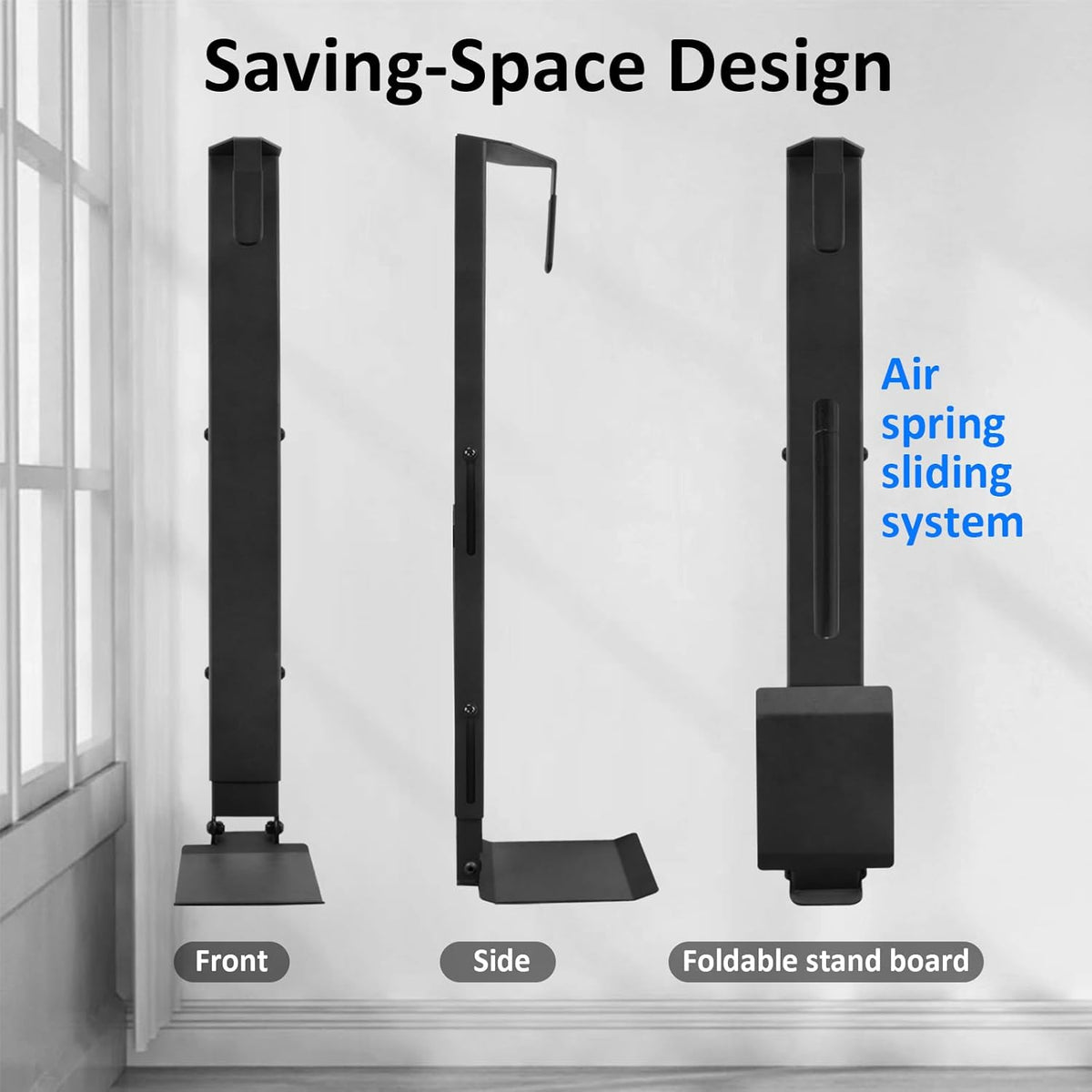 Wall Mount Golf Bag Storage Stand Organizer Rack for Garage, Air Spring Sliding System Single Golf Bag Holder for Wall, Golf Storage Organizer for Golfing Clubs, Home, Basement