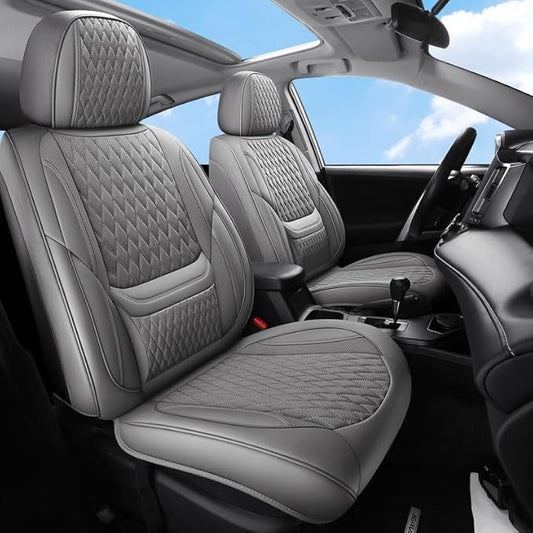 Car Seat Covers Full Set Custom Fit for Mercury Mountaineer 1997-2010 - Premium Faux Leather with Lumbar Support | Breathable, Waterproof, Anti-Slip, Durable (Gray,Full Set)