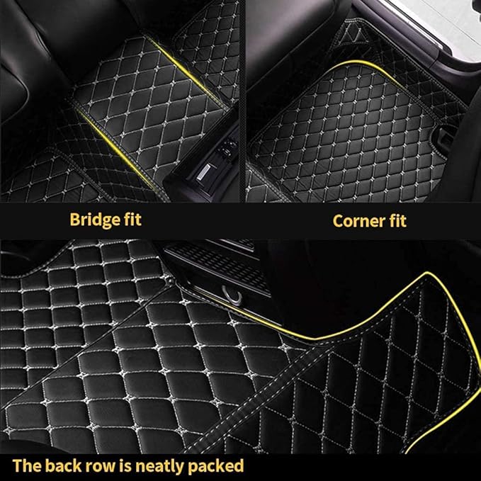 Custom Making Car Floor Mats for 90% Car Model Luxury Leather All Weather Waterproof Anti-Skid Full Coverage Liners (red and Purple)
