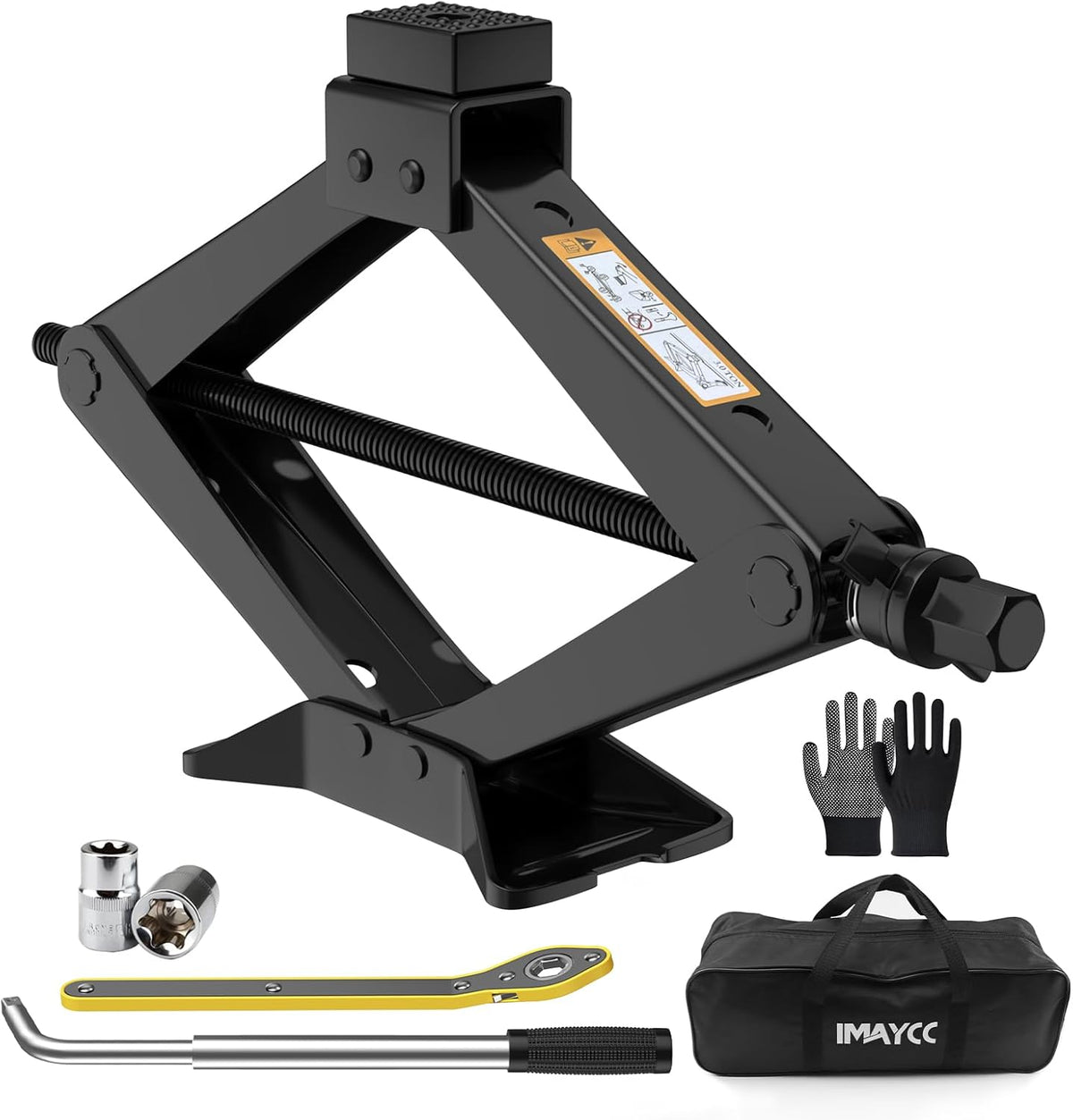 New Version Car Jack Kit Scissor Jack for Car 3 Ton 6614 lbs Spare Tire Changing Kit,Portable Tire Jack Repair Kit with Lug Wrench,Car Lifting Jack for Auto/SUV/MPV