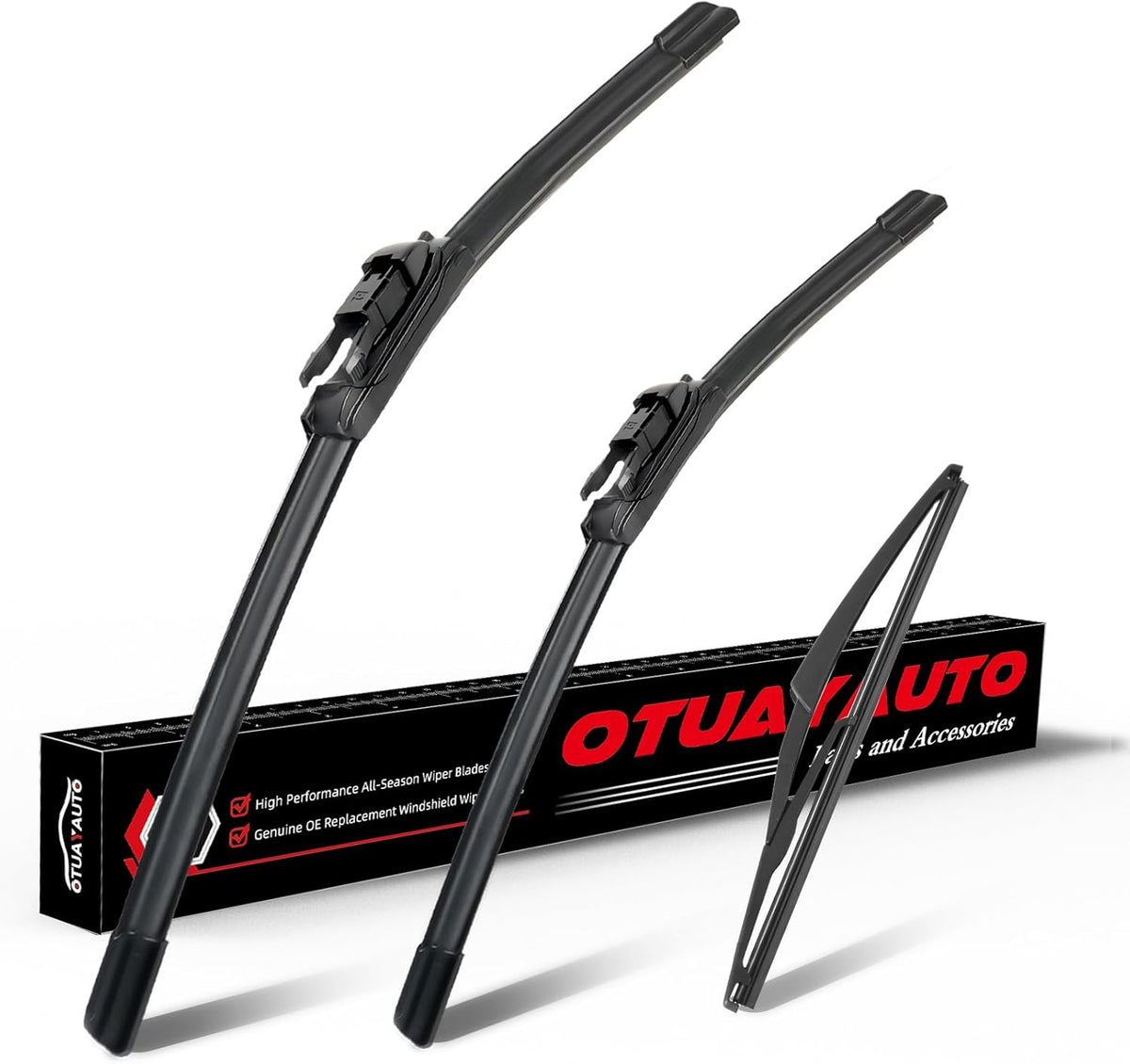 OTUAYAUTO Windshield Wiper Blades - Replacement for Mercedes-Benz ML-Class W164, ML320 ML350 ML550 ML63 06-11, X164 05-12, W251 06-12, Front and Rear Wiper Blades, Pinch Tab - 28"+21"+12" (Pack of 3)