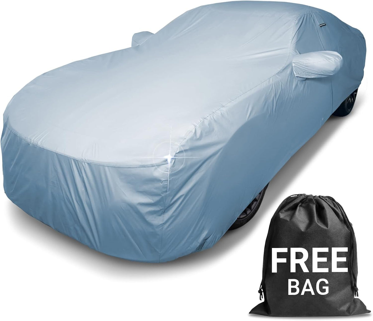 iCarCover Premium Car Cover for 2011-2021 Chevy Volt Heavy Duty Waterproof All Weather Automobiles Custom Fit Indoor Outdoor UV Snow Protection Covers with Straps and Bag