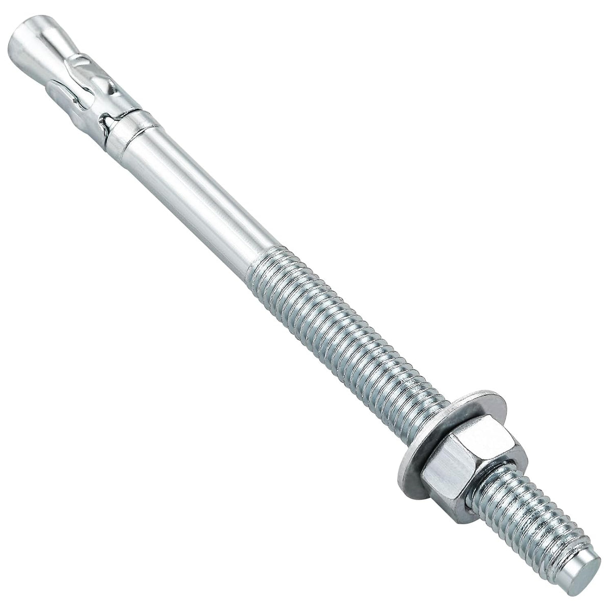 1/4x4" 10Pcs Inch Standard Fasteners for Heavy-Duty Zinc Wedge Anchors for Cement and Concrete