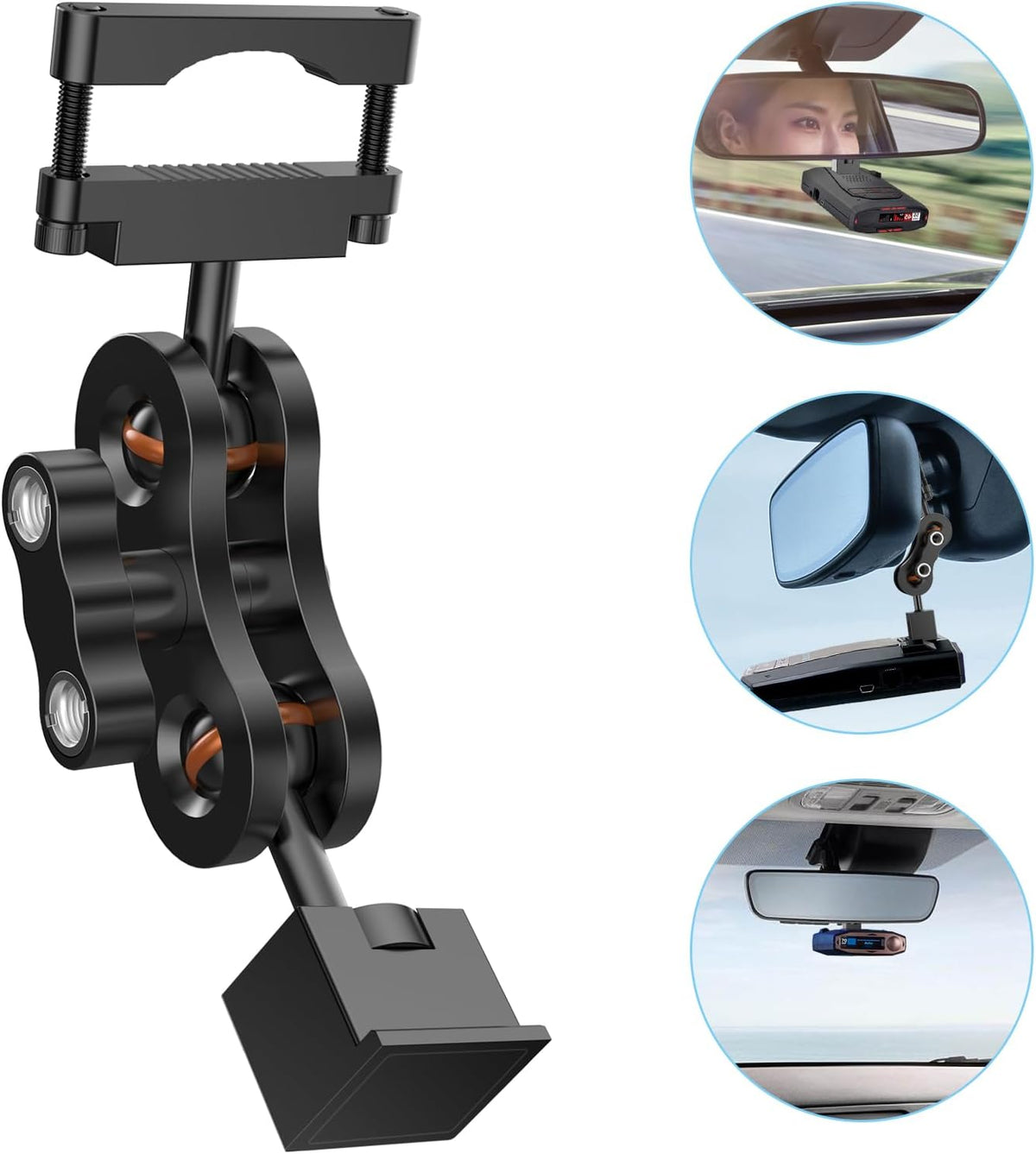 Radar Detector Mount Rearview Mirror Bracket,Car Truck Mirror Radar Mount Bracket,Aluminum Rearview Mirror Rod Mount (for Escort Max360c Max 3 Max 4 Max 360 MKII IX IXc Radar,w/EZ Magnet Connection)