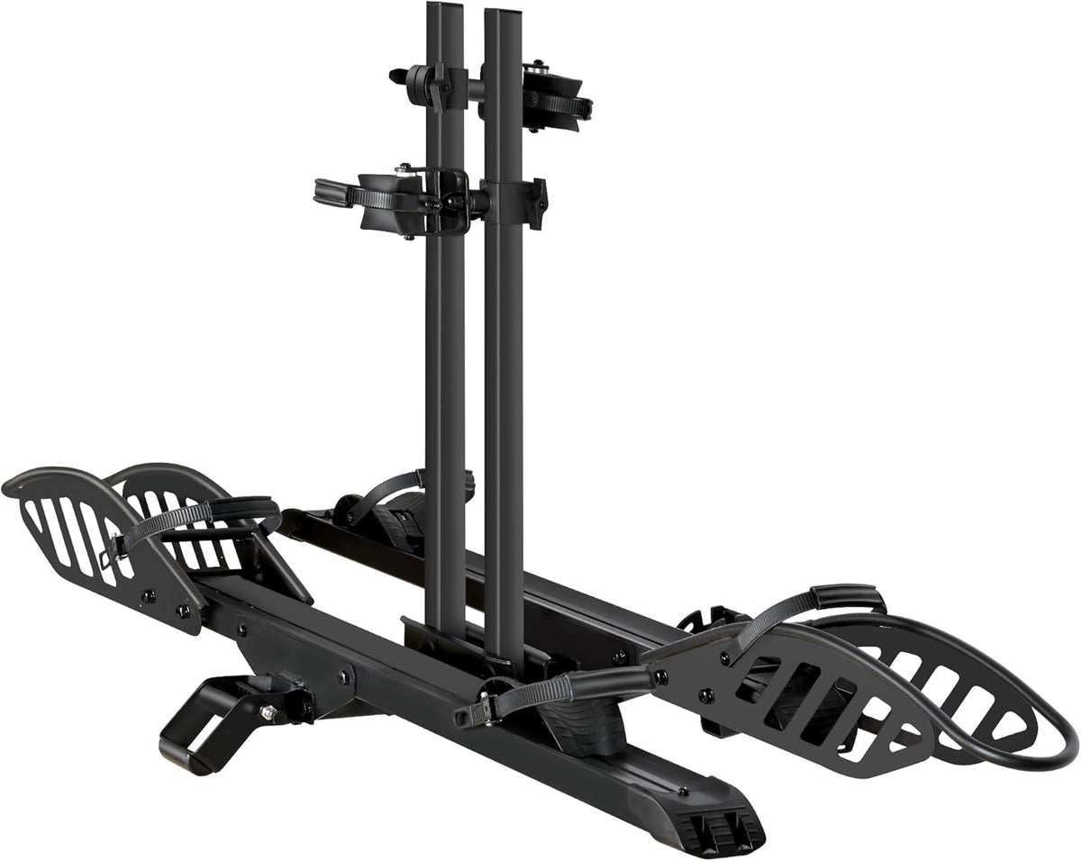 Hitch 2-Bike Rack, 200 lbs Capacity E-Bike Carrier Platform Mount, Up to 5’’ Fat Tire Bicyclefor 2’’ Receiver Cars Trucks SUVs Minivans RV, Trailer (Mate)