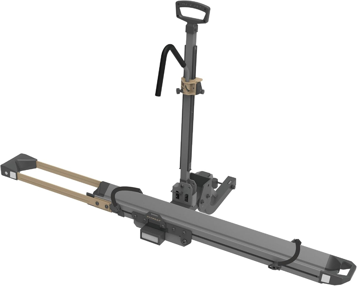HYPERAX Patented Lift Assisted Volt Lift 1x RV Rated Hitch Mounted 2 E Bike Rack Carrier Up to 1X 80lbs eBikes with Up to 5" Fat Tires for RV and SUV