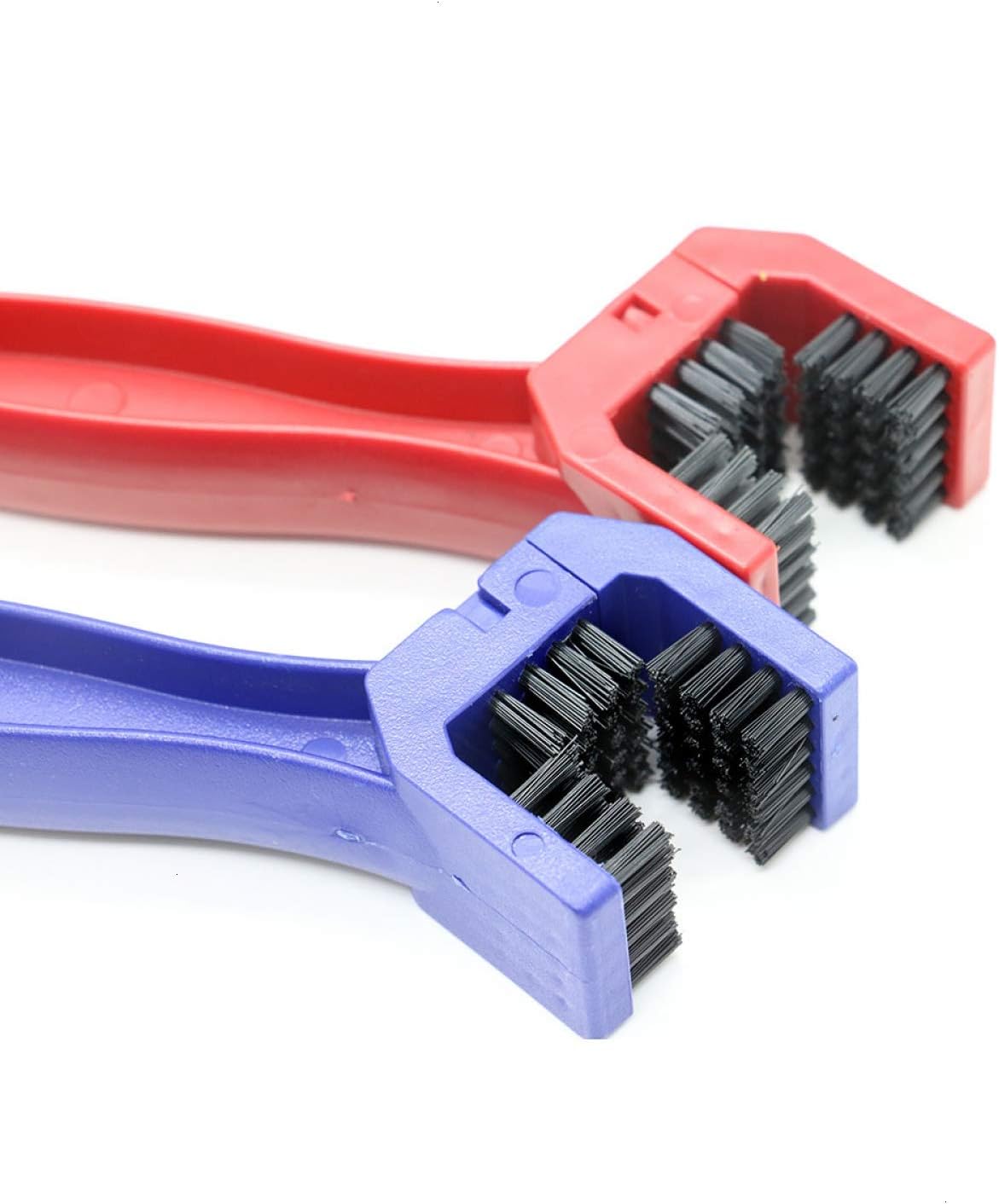 Bike or Motorcycle Chain Washer, Cleaning Brush 2 Pcs (Color, Blue and Red)