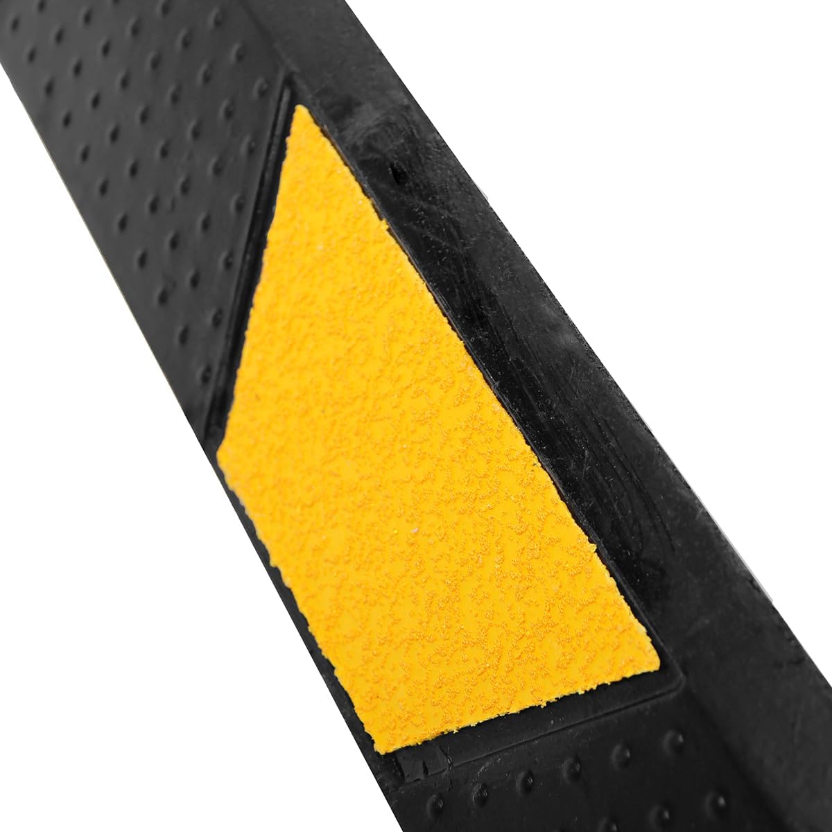 72" Rubber Parking Curbs Block Target with 8 High Reflective Yellow Safety Stripes Wheel Stop for Car Truck RV and Trailer Stop Aid 2 Pack