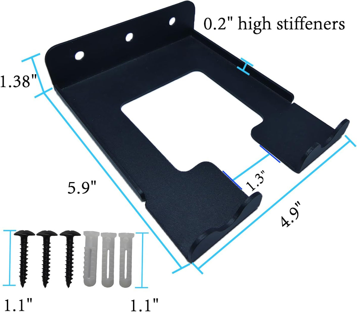 3-Screw Reinforced Weed Eater Hanger, Heavy Duty Steel String Trimmer Rack - Wall Mount Garage Organizer, Garden Tool Holder (5.9x4.9x1.4in) assorted set 2