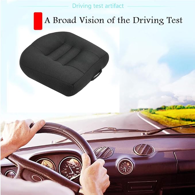 Srutirbo Car Booster Seat Cushion Raise The Height for Short People Driving Hip (Tailbone) and Lower Cack Fatigue Relief Suitable for Trucks, Cars, SUVs, Office Chairs, Wheelchairs (Pure Black)