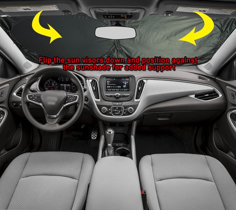 Gven Windshield Sun Shade The Original Patented Car Eyes 2025 Windshield Cover Sun Visor Automotive Interior Sun Protection Front Window Protector Blocks UV Rays Keep Your Vehicle Cool (Blue, S)