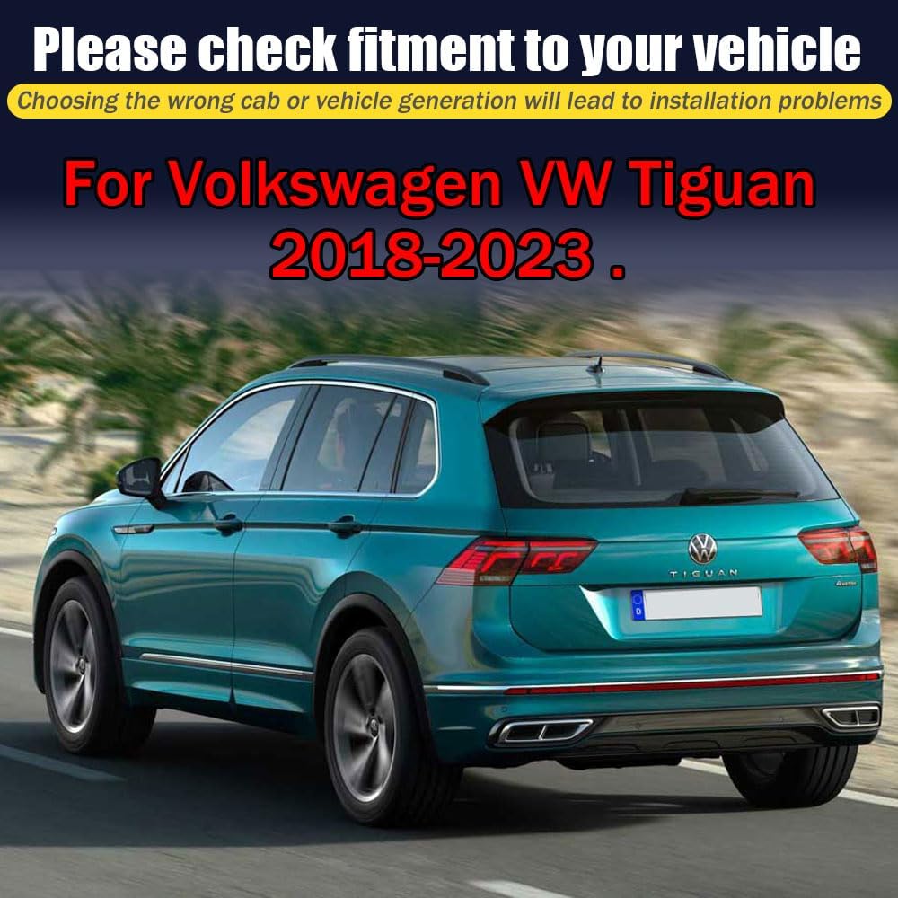 Rain Guards for Volkswagen VW Tiguan 2018-2023, Tape-on Side Window Deflectors for Volkswagen Tiguan, Window Visors for Volkswagen Cars, for Volkswagen Car Accessories 4 Rain Guards ＆ 2 Car Coasters