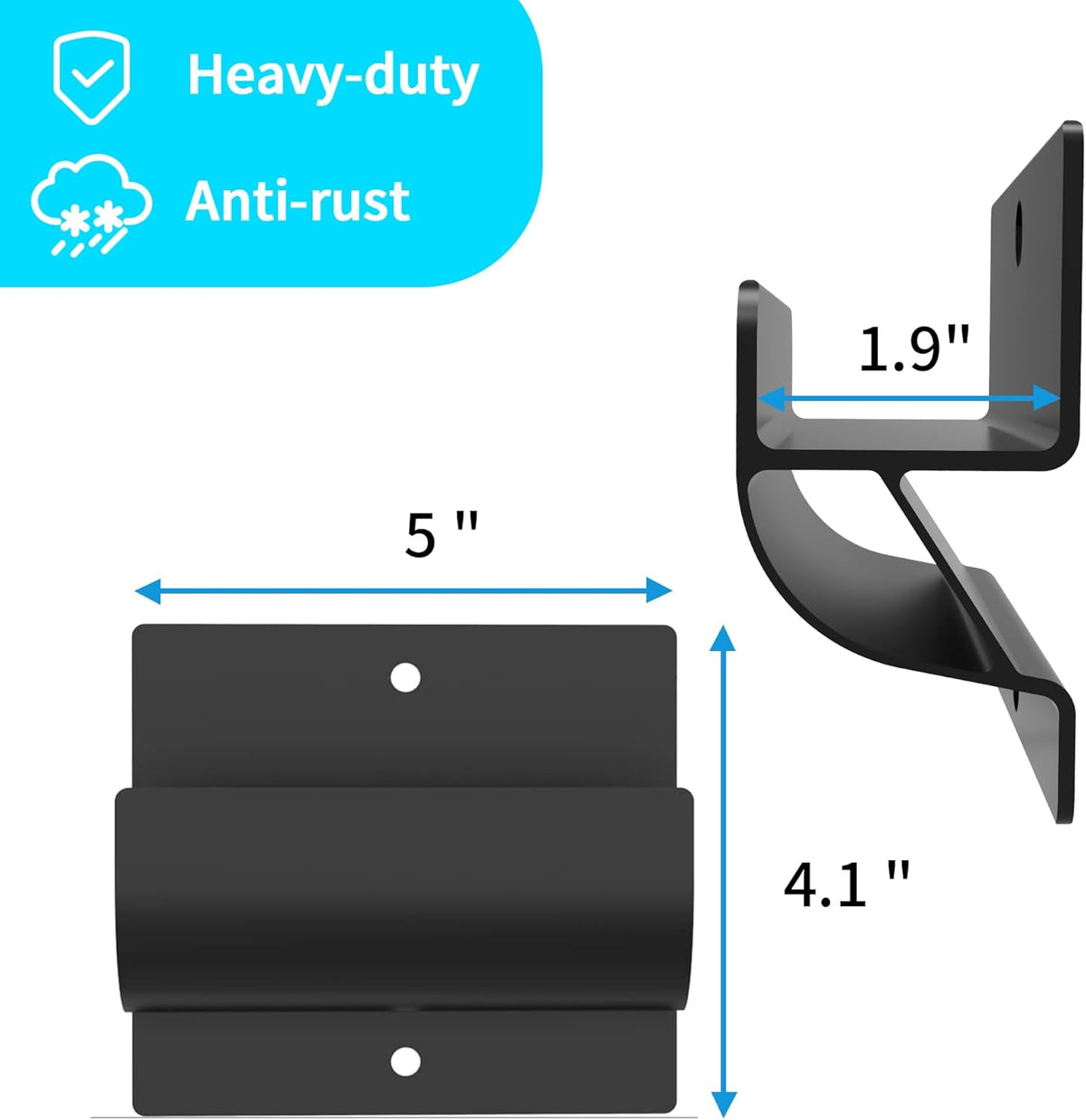 Ladder Hooks for Garage Organization,Ladder Hangers for Garage Storage Wall Mount Ladder Rack and Wheelbarrow Hanger,Heavy Duty Garage Hooks Wall Ladder Storage Hangers (5 inch 2PCS)