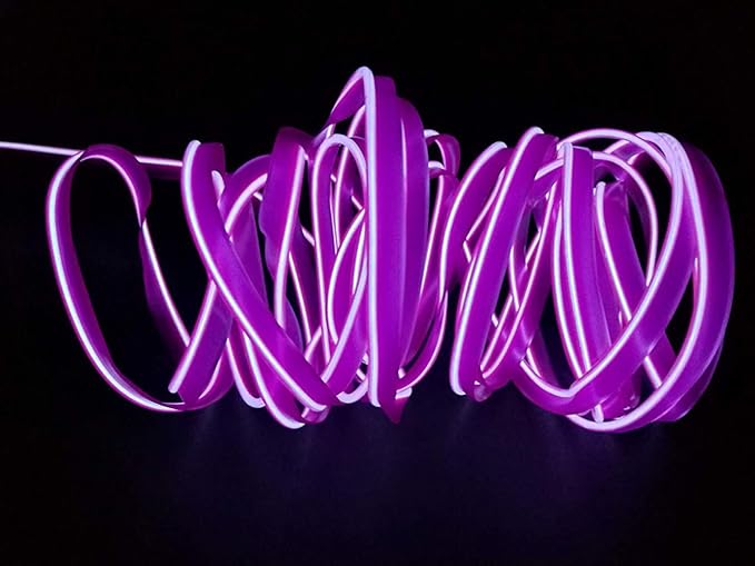 ABALDI El Wire Neon Light, Car Interior LED Lights for Xmas Halloween Christmas Car Interior Decoration(3m/9ft, Purple)