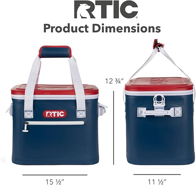 RTIC Ultra-Tough Soft Cooler 30 Can, Insulated Bag Portable Ice Chest Box for Lunch, Beach, Drink, Beverage, Travel, Camping, Picnic, Car, Trips, Floating Cooler Leak-Proof with Zipper