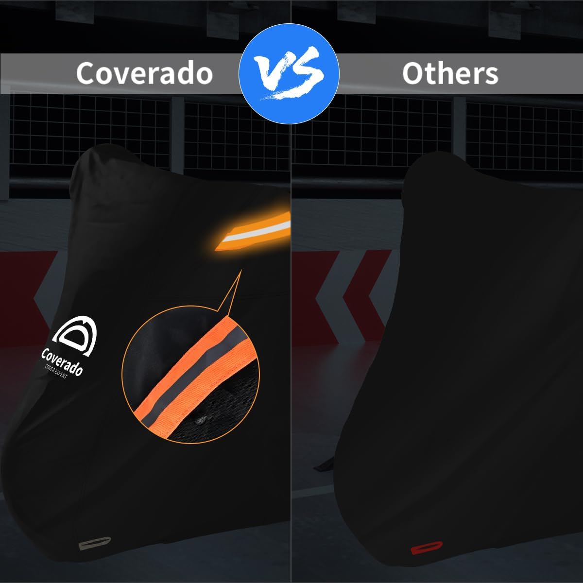 Motorcycle Cover, Motorcycle Cover Waterproof Outdoor with Lock Holes and Inner Flame Retardant Cloth Snow Rain Uv Protection Motorcycle Covers Fit for Harley Davidson Yamaha Etc (Up to 97'' Length)
