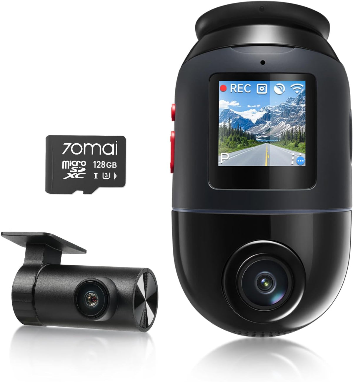 70mai Dual Dash Cam Front and Rear 4K, Car Camera for Cars with Sony IMX678, STARVIS 2 Night Vision, 4G LTE, AI Motion Detection, ADAS, 5GHz Wi-Fi 6, Parking Monitor, Voice Control (4K Omni X800)