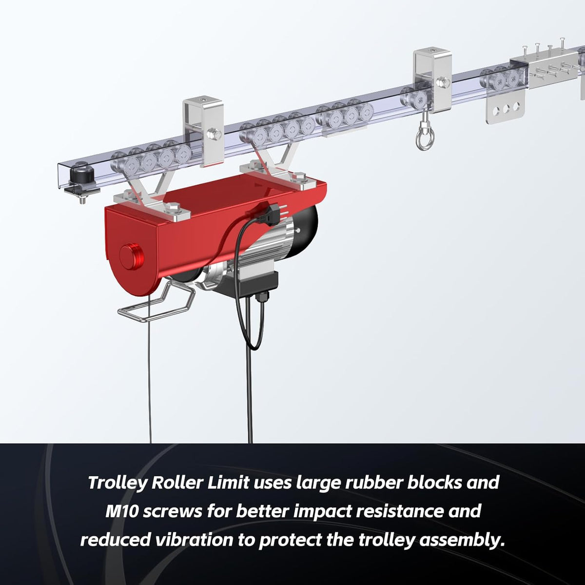 SKTREX Anti-Skid designTrolley Roller Wheels Limit Trolley Assembly Positioning for Unistrut Strut Channel with 1-5/8" Wide and All 1-5/8" or Taller Strut Channel Pack of 4