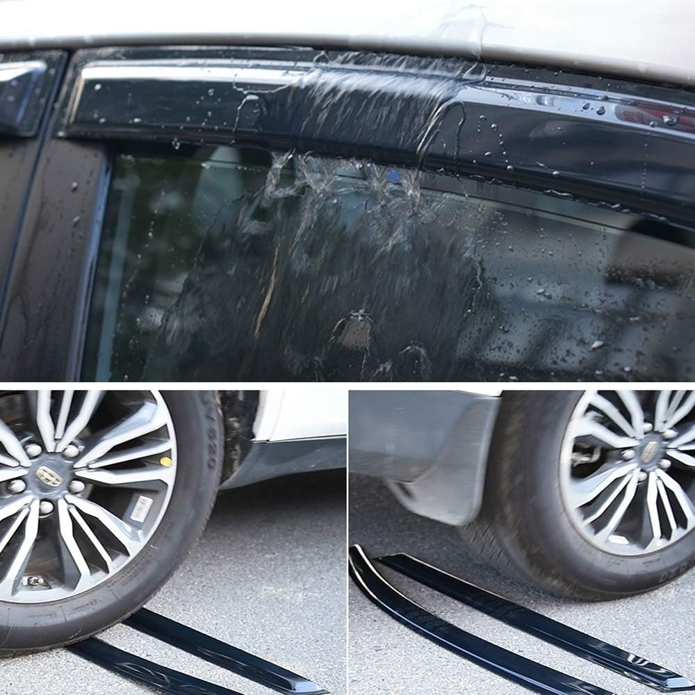 Sunproof Rainproof Side Window Visor Wind Deflector, 4pcs Protective Replacements Dark Smoke Rain Guards Set fit for 2011-2020 Mitsubishi Outlander (Not Fit Outlander Sport Models) 94642