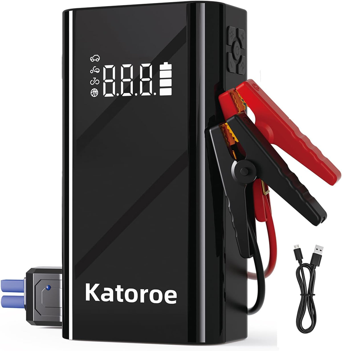 Jump Starter with Air Compressor, 4000A Portable Car Battery Jump Starter (9.0L Gas/7.0L Diesel), 150PSI Tire Inflator 12V Battery Jumper Starter Portable with Jumper Cables, LED Light (Q7-4000A)