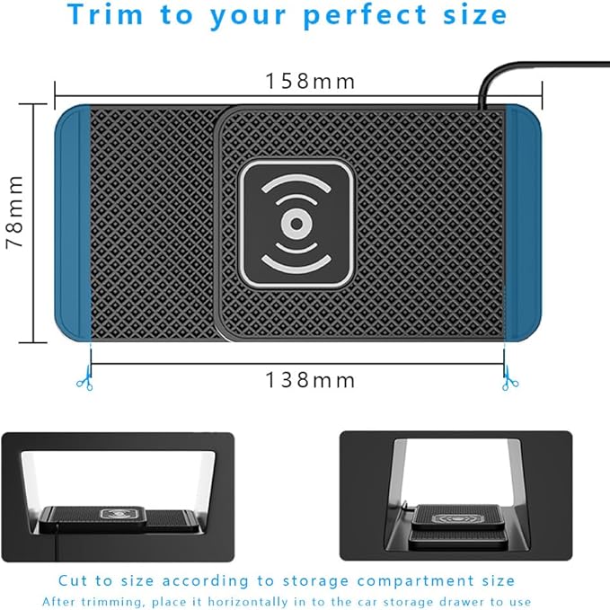 Wireless Charging Pad for Car for Toyota 4Runner 2000-2025, Non-Slip Type C/USB 20W Fast Phone Charging Pad DIY Trim-to-Fit No Interior Damage,A&USB