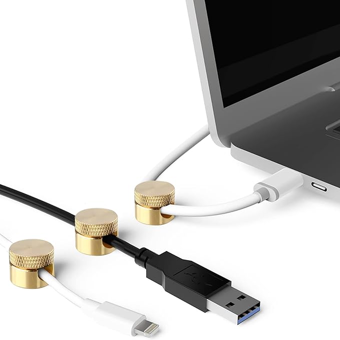 3PCS Cord Holder for Nightstand, Computer Cord Organizer for Desk, Appliance Cord Organizer, Stick-On Cable Clip for Charger, Laptop, USB, Headphones, Wire Management Set