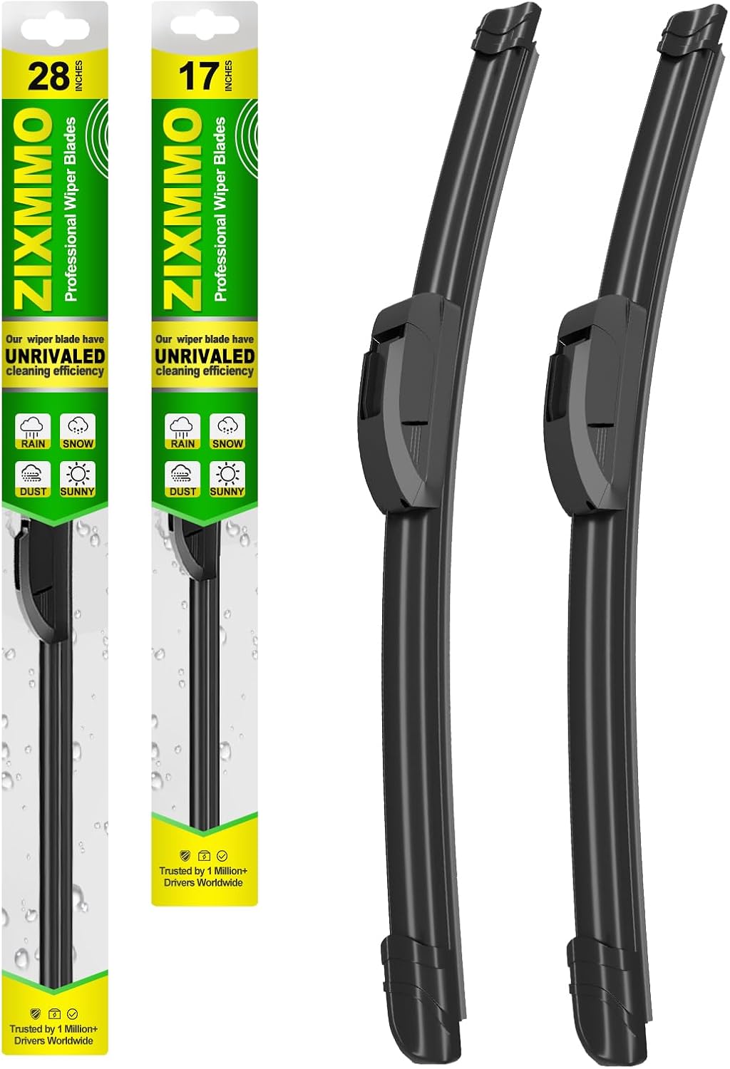QUALITY 28in + 17in Premium All-Season Windshield Wiper Blades for Original Equipment Replacement(Set of 2)