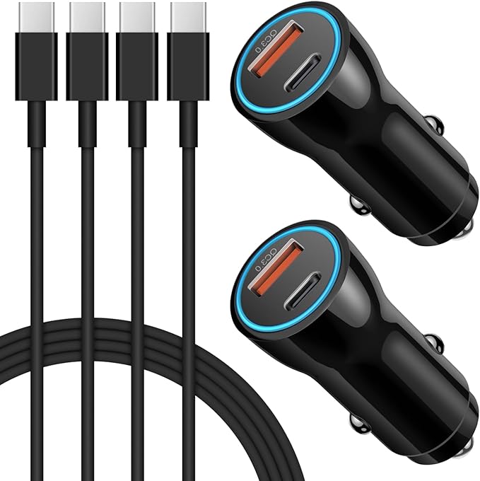 iPhone 17 16 15 Car Charger, [Apple MFi Certified] 2-Pack USB C Car Charger 43W Fast Charging with 3.3 FT Type C to C Cable, USB Car Adapter for iPhone 17/17 Pro/17 Pro Max/Air/16/15