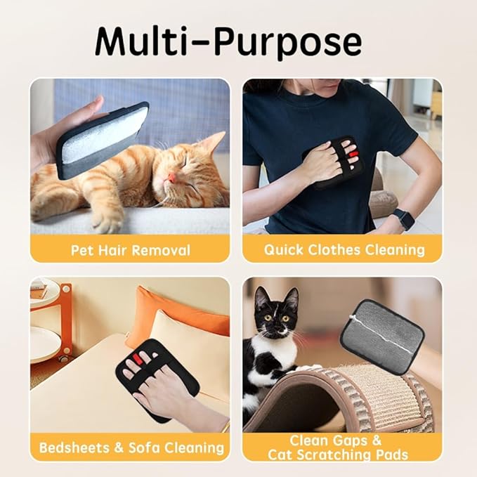 1 Pcs Pet Hair Removal Glove for Cats& Dogs - Upgraded Electrostatic Pet Hair Remover Gloves Reusable & Washable Magic Brush Pet Hair Removal Tool for Couch, Furniture, Carpet, Car Seat Clothing