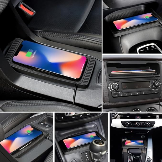 Wireless Charging Pad for Car for Genesis G70 G80 GV60 GV80 G90 EQ900 G90L EQ900L, 15W Fast Wireless Charger Mat Non-Slip Silicone Car Center Console Phone Charging Pad,A/15W-Type-c