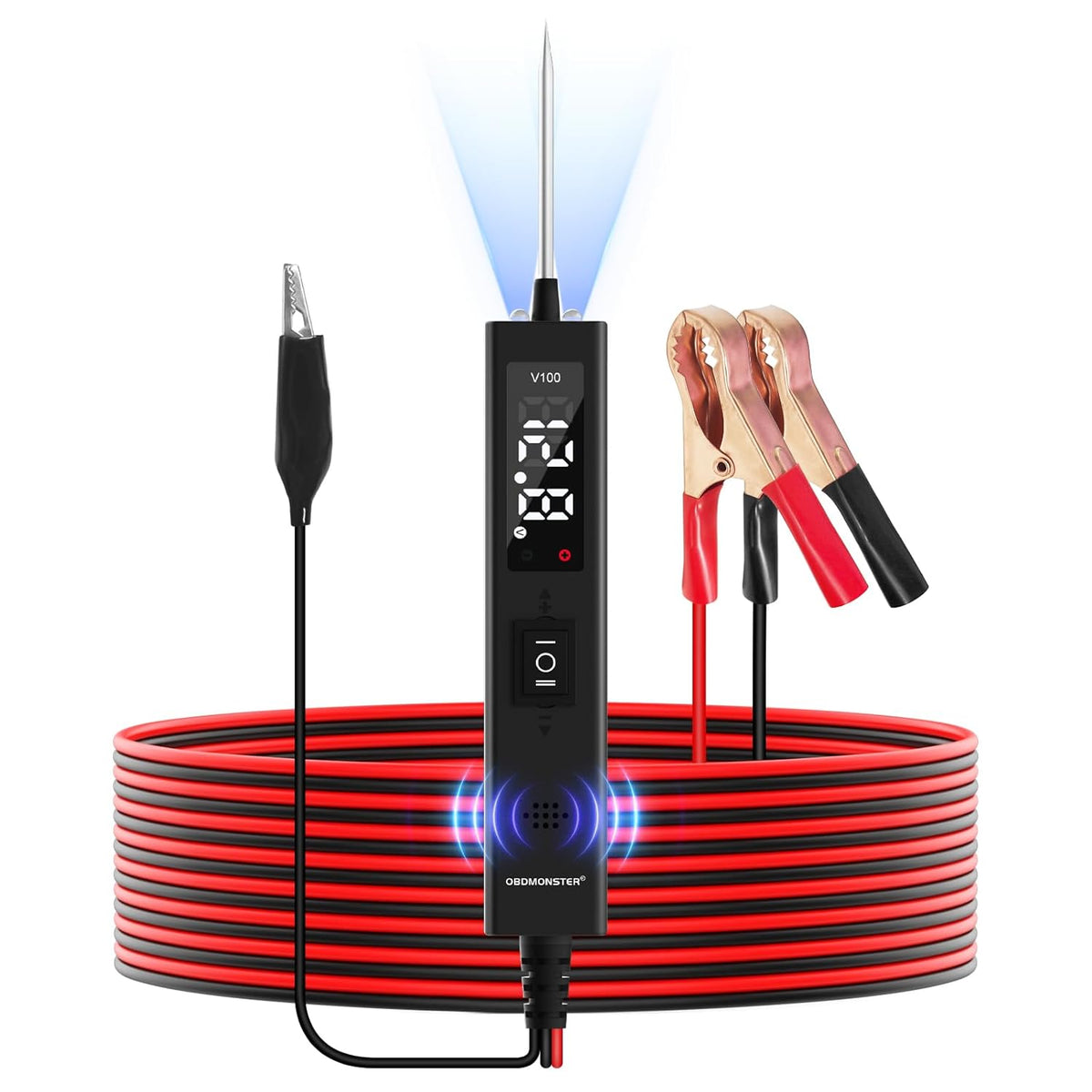 Power Circuit Probe Tester,OBDMONSTER V100 Circuit Tester, 0-80V DC Test Light Automotive Short Circuit Finder, Auto Electrical Circuit Tester, Car Fuse Tester, Automotive Tool