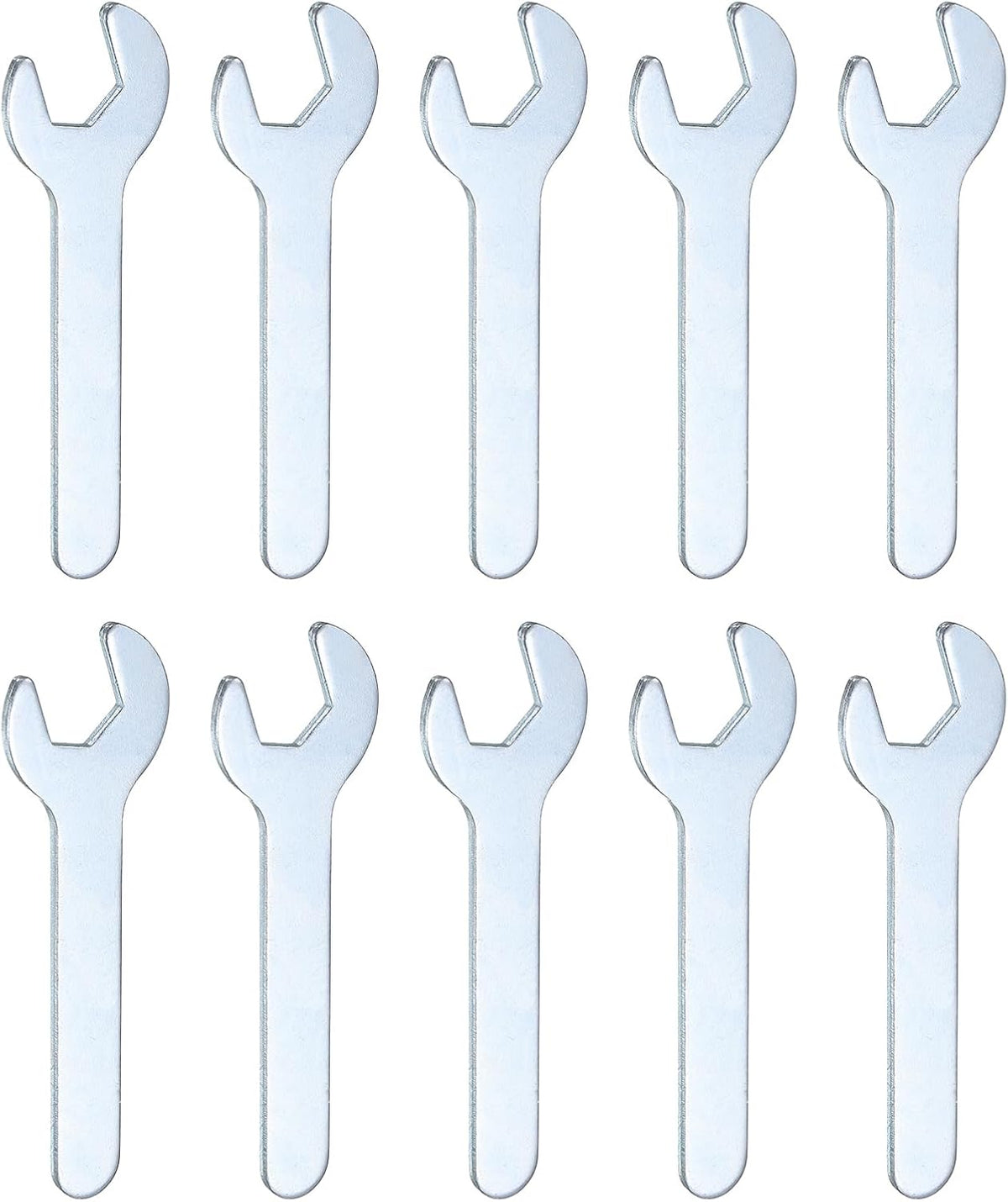 HARFINGTON 10pcs Small Open End Wrench 10x70x1.8mm Metric U-Shaped Single Open Ended Spanner Super Thin Flat Head Galvanizing Wrench for Automotive Repair Furniture Assembly