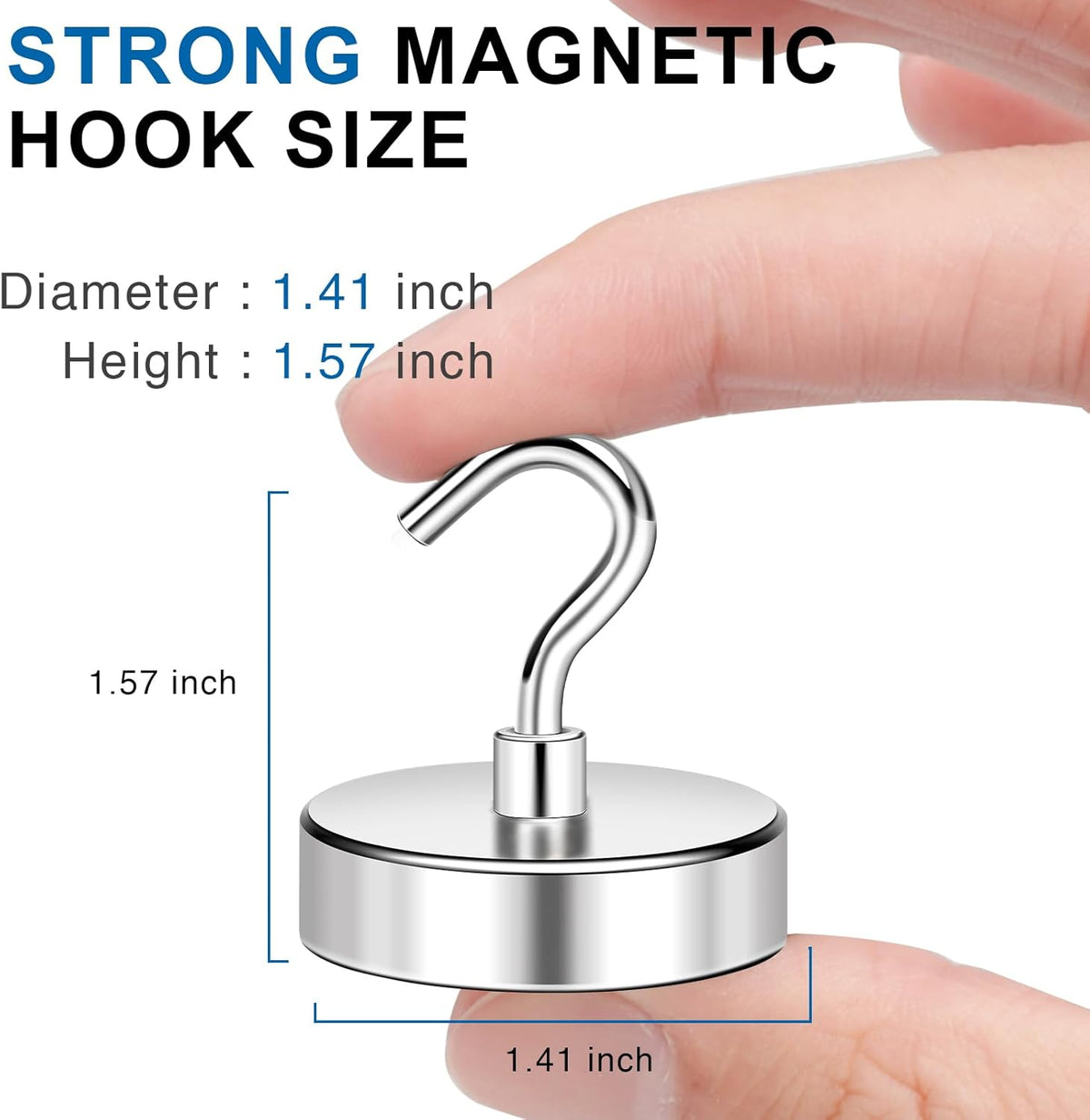 LOVIMAG Magnetic Hooks Heavy Duty, Super Stong Magnetic Hooks Neodymium Magnet Hooks for Cruise, Rare Earth Magnets with Hooks for Magnetic Hanger,Toolbox,Storage,Hanging-12 Pack