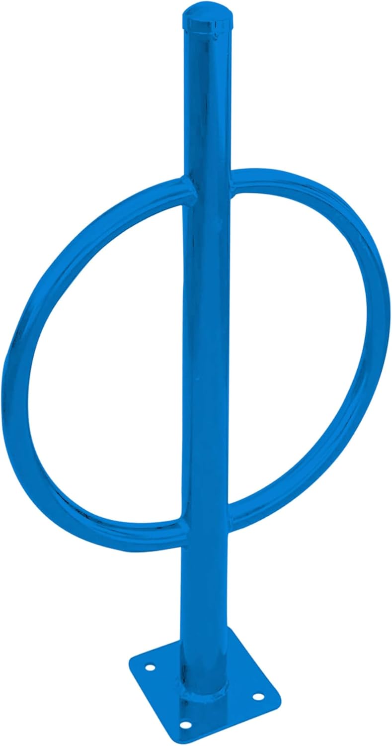 Sandbaggy Post and Ring Bike Rack - Commercial Bike Racks - Galvanized Steel - Anti-Theft Design - In Ground, Apartments, Sidewalks, Industrial (Blue, 20)