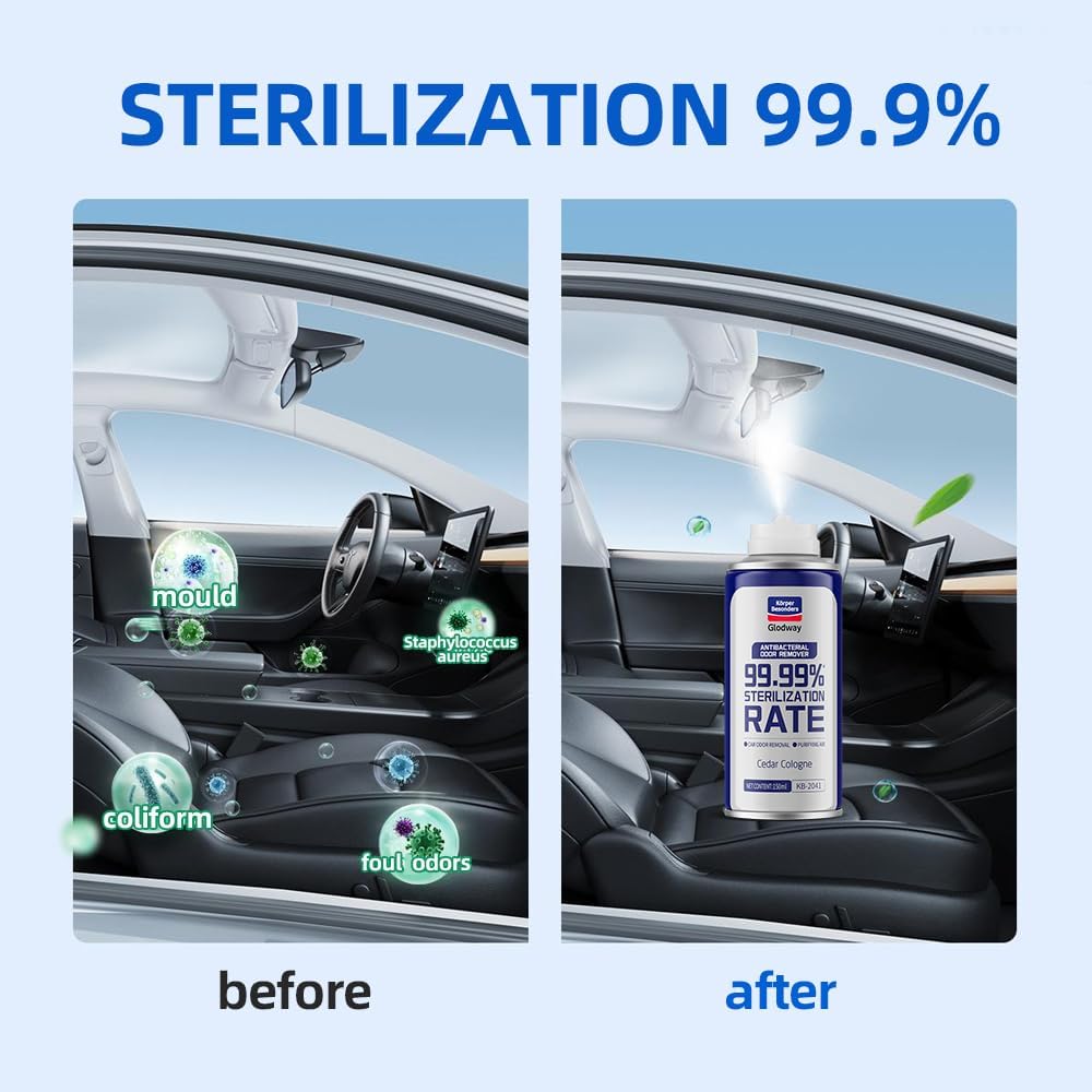 Glodway Whole Car Air Refresher Spray,Odor Eliminator Eliminates Strong Vehicle Odors,Cologne Scent-6 Ounce Spray Bottle (Plack of 2)