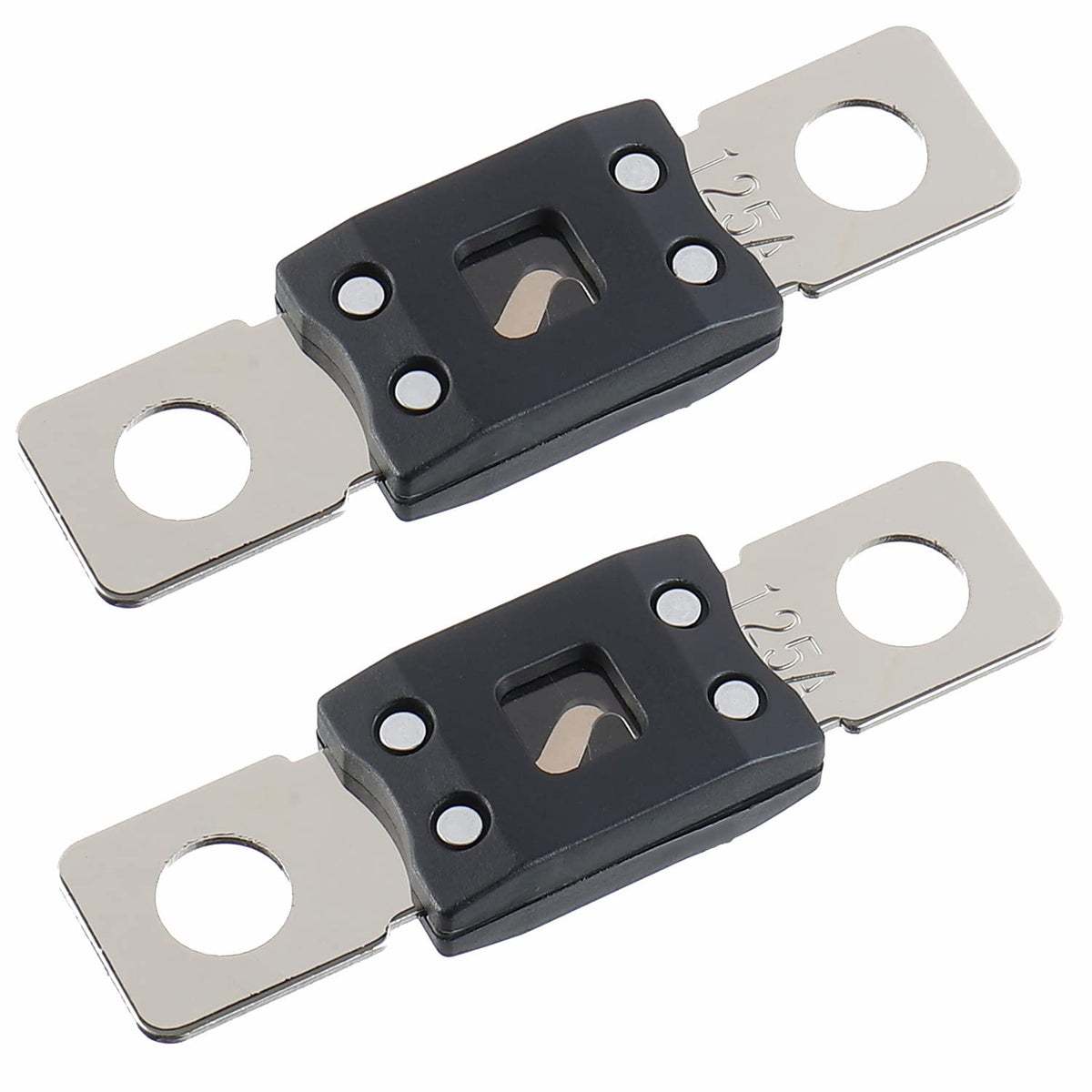 125A MEGA High Current Fuse - 125 Amp Bolt-on Fuse for Cars, Trucks, Construction Vehicles, Buses, Caravans (2 Pcs)