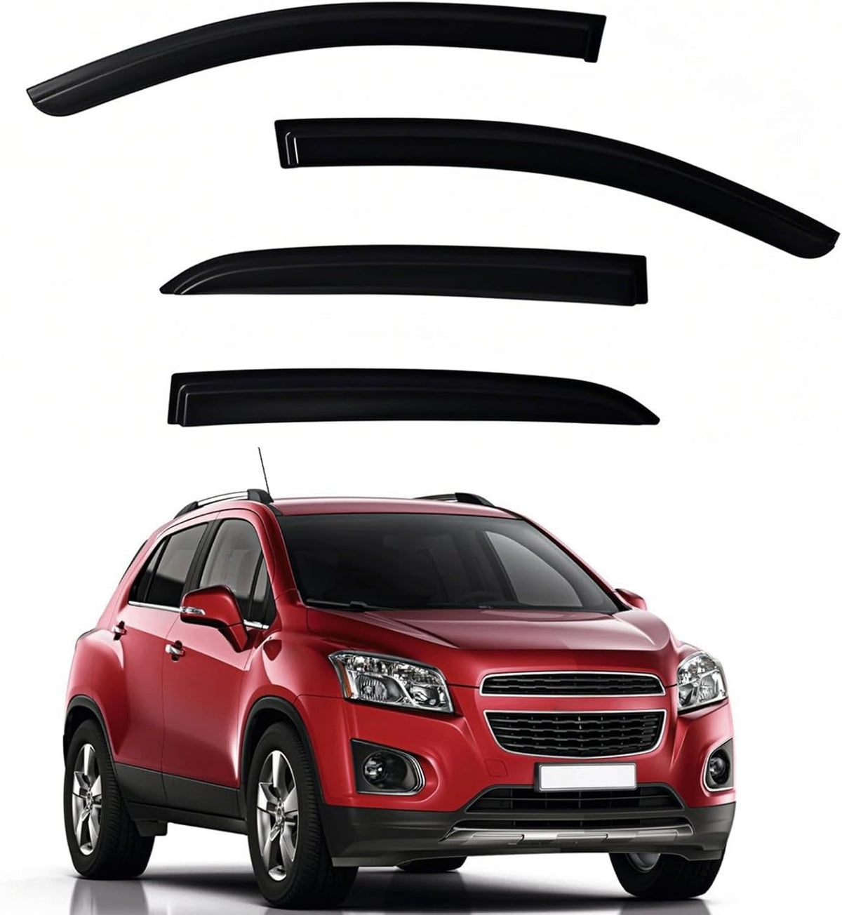 Window Visors Rain Guards fits 2013-2022 Buick Encore (Excludes Encore GX), Out-Channel Window Wind Deflectors Vent Shades for 14-22 Trax, Dark Smoke, 2014 2015 2016 2017 2018 2019 2020 2021