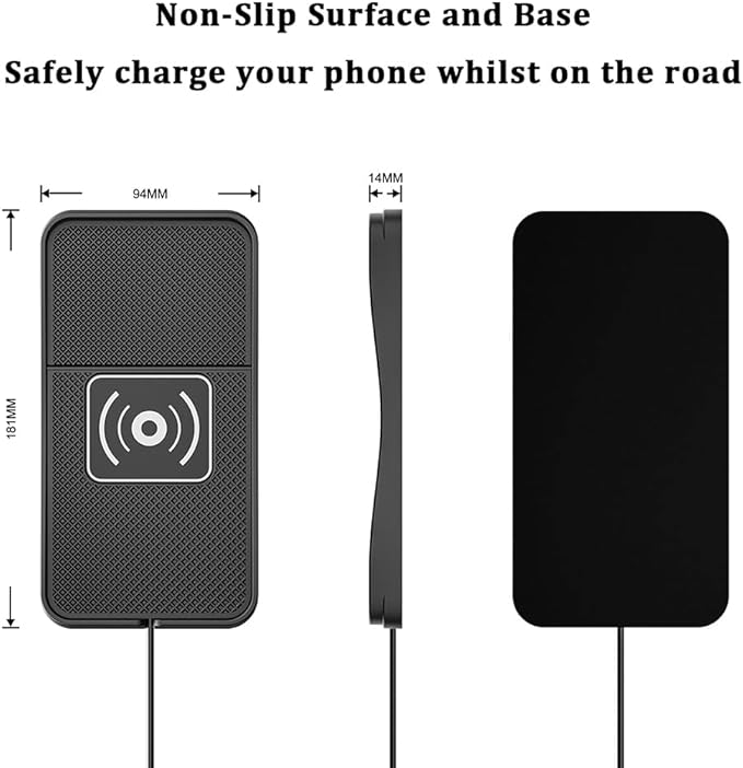 Car Wireless Charger Pad for Chevrolet Malibu 2000-2025, Type-C/USB 20W Fast Wireless Car Charger Pad Non-Slip Cordless Charging Mat,A-30cm Cable Type-C Plug