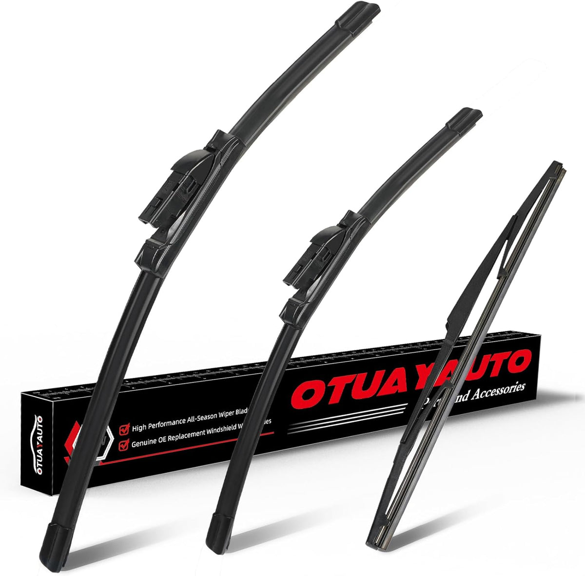 OTUAYAUTO Premium Windshield Wiper Blades - Replacement for Toyota Prius 2016-2023 - Precision Fit, All-Weather Performance, Front and Rear Wiper Blades, Top Lock - 28"+16"+16" (Pack of 3)