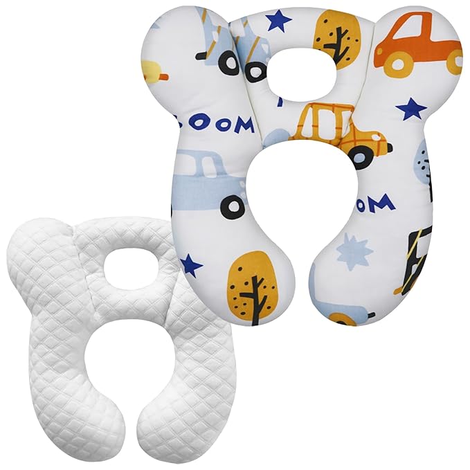 Baby Travel Pillow, Infant Kid's Cushion Soft and Skin Friendly for Car Seat, Pushchair and Stroller (Style I)