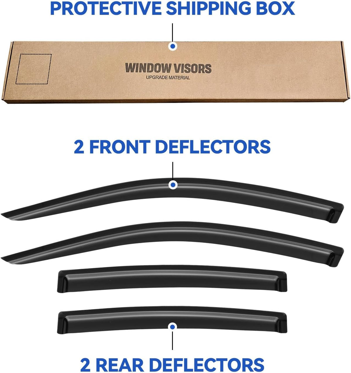 Window Visors Rain Guards for 2011 2012 2013 2014 Chrysler 200, Out-Channel Window Vent Wind Deflectors Visors Shades for 2007-2010 Chrysler Sebring