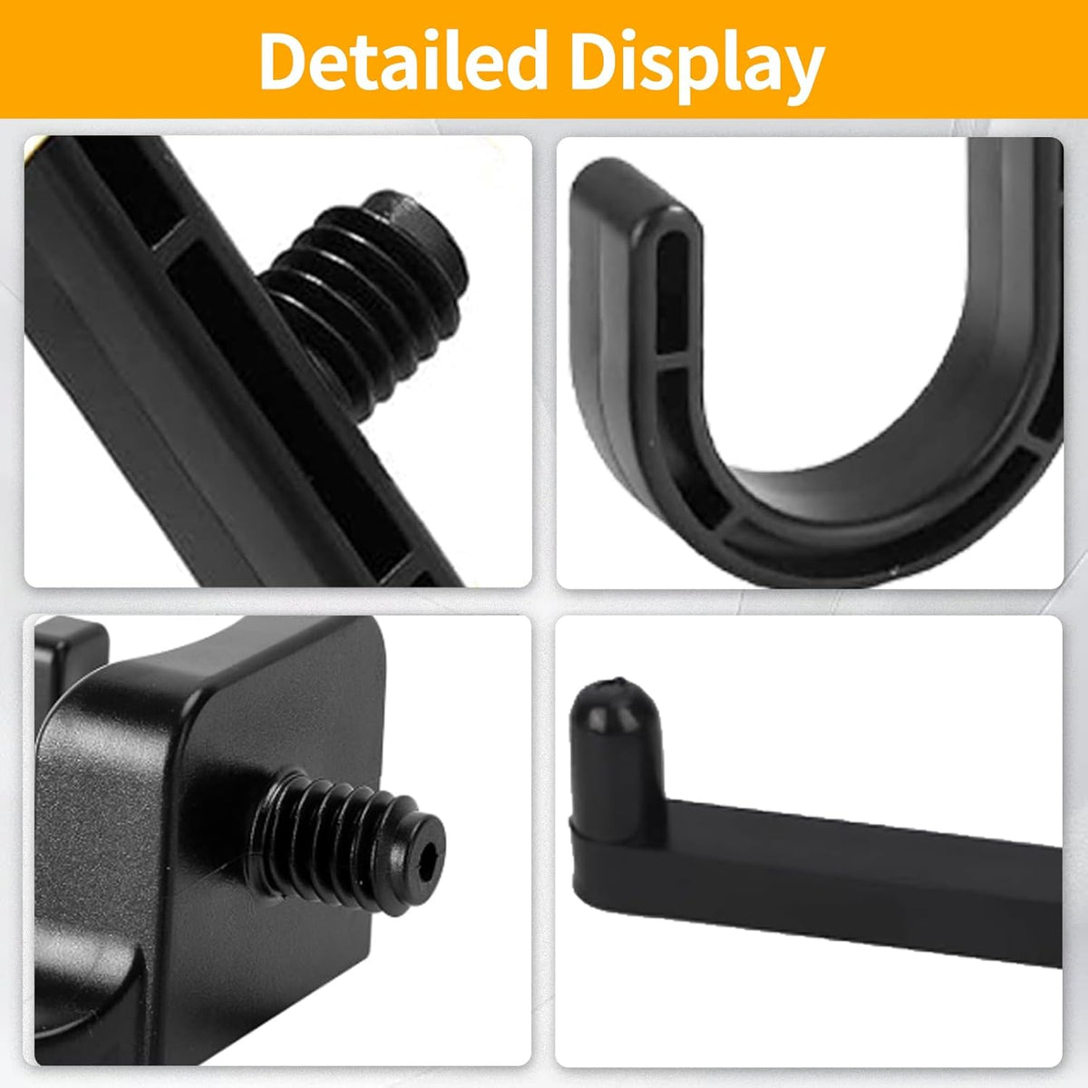WIN&YING 6 Pack Storage Shed Hooks for Suncast, Black Single-Head J Hook & Double-Head V Hook Set, Storage Sheds Tool Hangers Organization Accessories for Hanging Shovels & Rakes & Scissors Tools