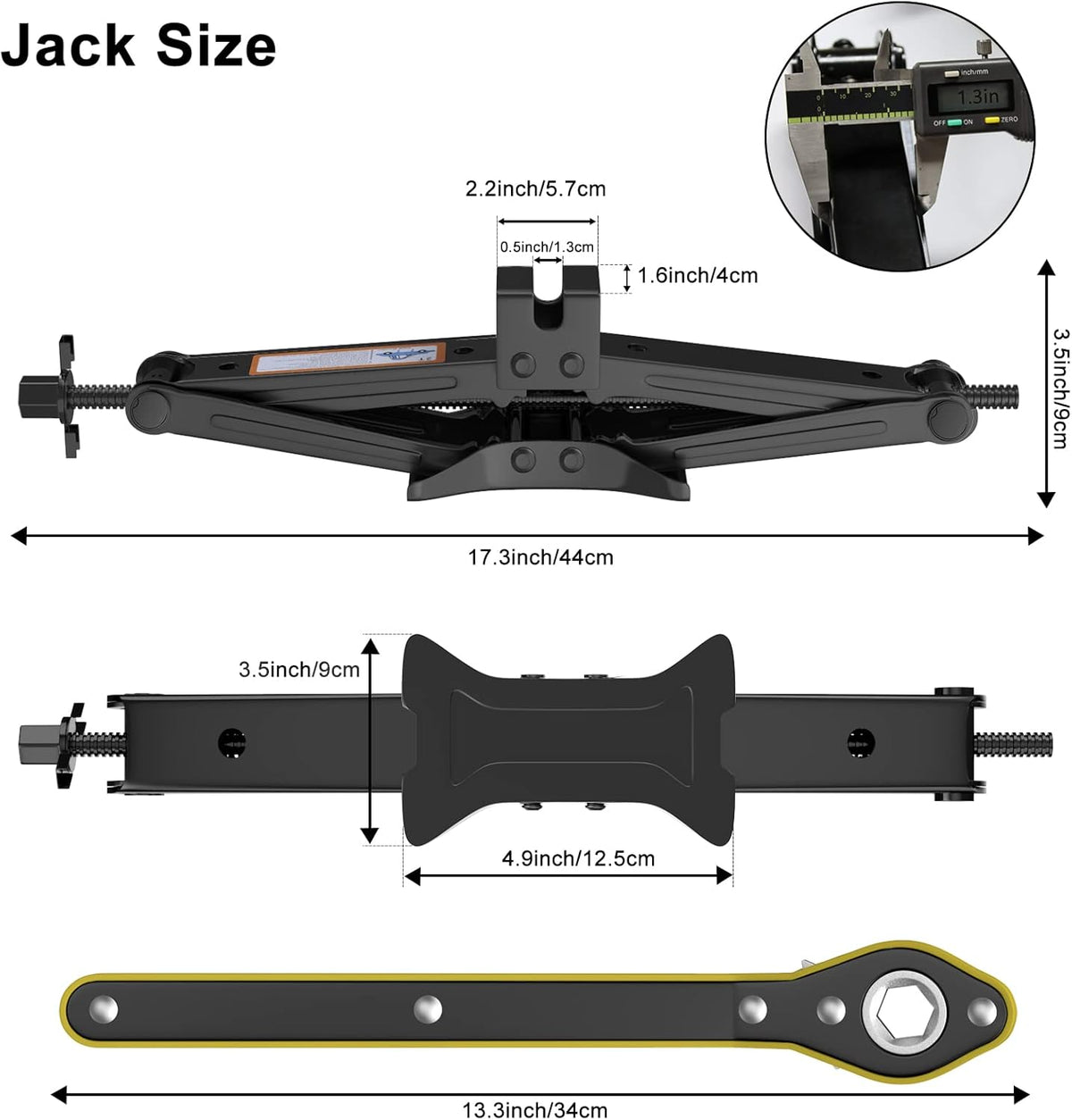 IMAYCC Scissor Lift Jack, Compact Car Jack Kit for Auto SUV, RV, MPV with Smart Ratchet Design, Heavy Duty Tire Changing Kit Lifting 2 Ton (4409 lbs) Tire Jack.