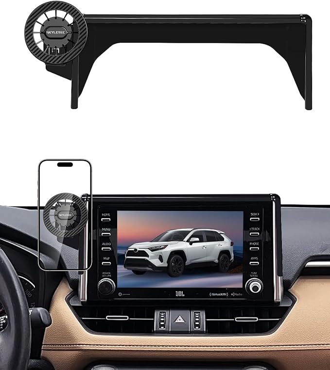 Car Phone Holder for Toyota RAV4 2019-2025 Accessories 7/8-Inch Screen Fixed Clip, Automobile Cradles Magnetic Phone Mount Compatible with MagSafe, Strong Magnets Cell Phone Base(Not Fit 9/10.5-inch)
