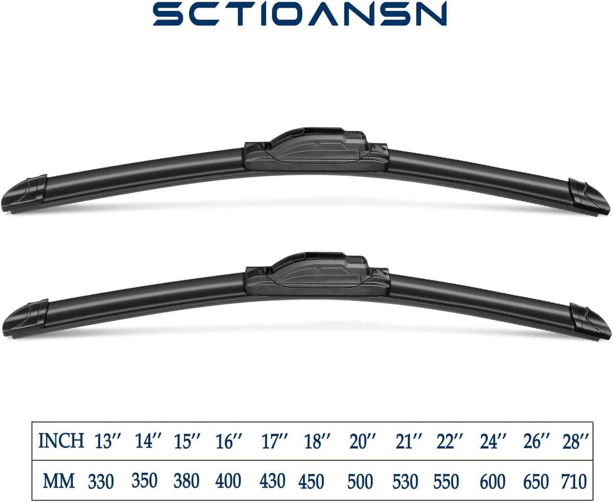 3 Wipers Set for Dodge Caliber 2007 2008 2009 2010 2011 2012, Windshield Wiper Blades Original Equipment Replacement Front and Rear- 24"/17"/11T" (Pack of 3) J- HOOK